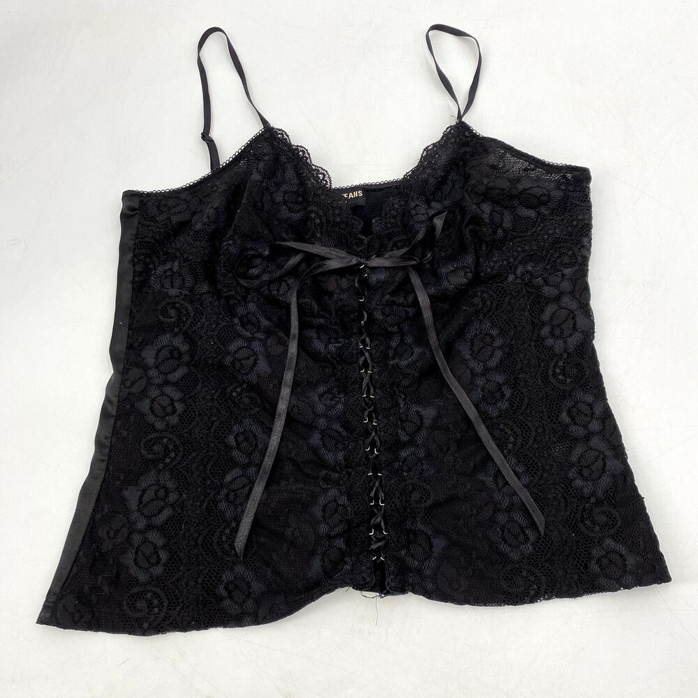 Guess Jeans Y2K Black Lace Lace up Cami‎ - Picture 2 of 4
